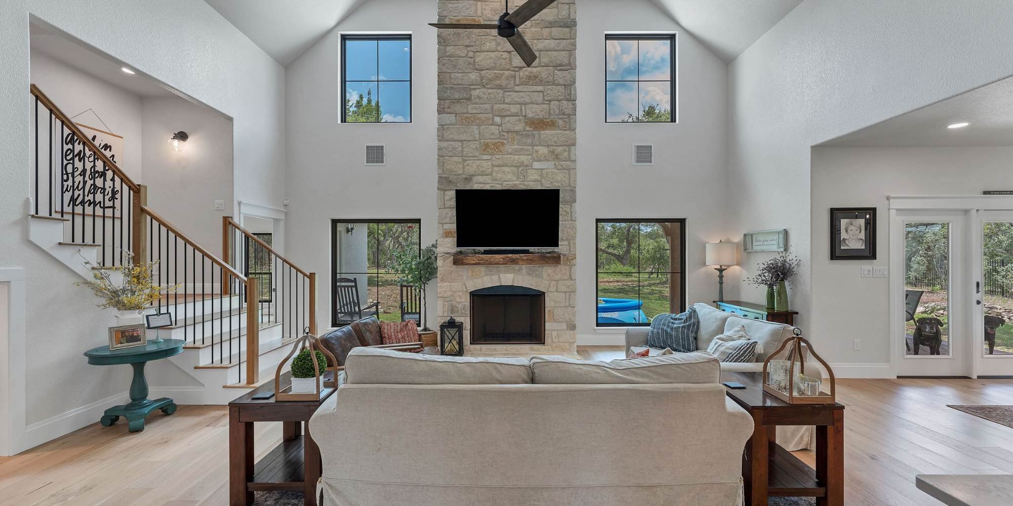 Spacious San Antonio living room remodel with high ceilings and updated interior design