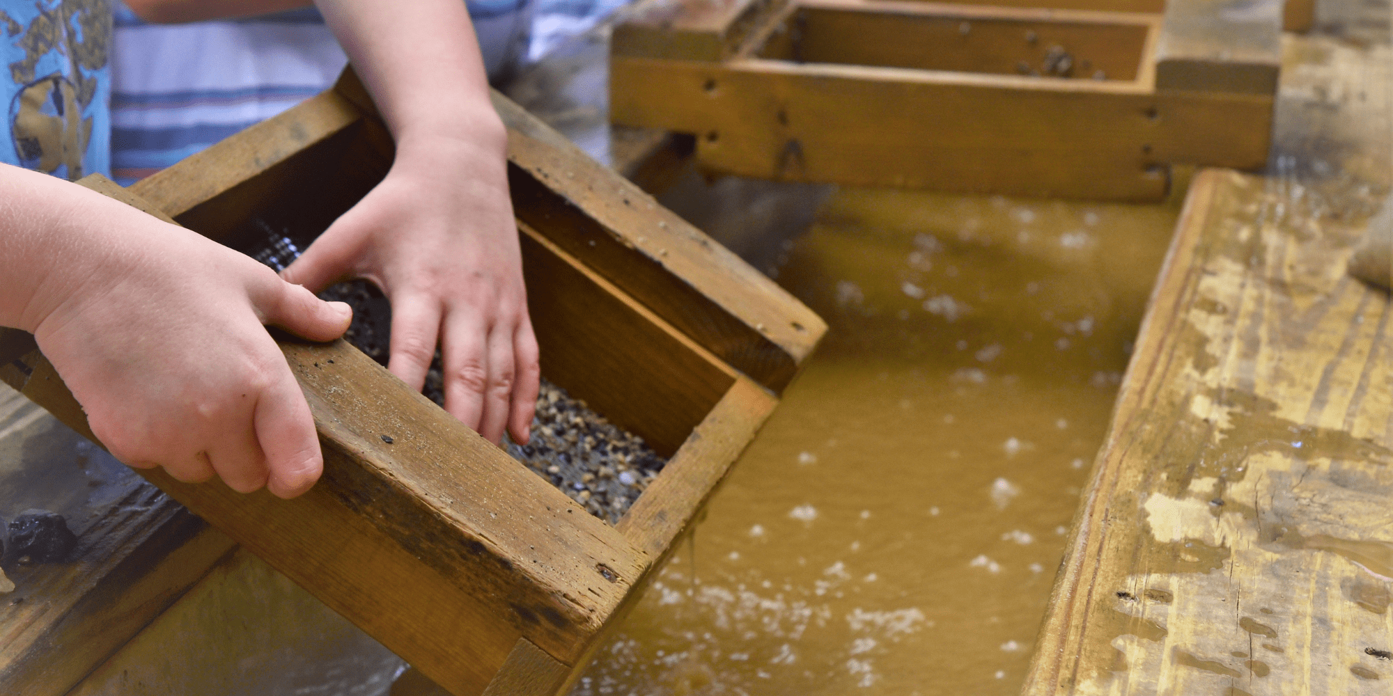 Stock Image of Children Panning for Gold in San Antonio