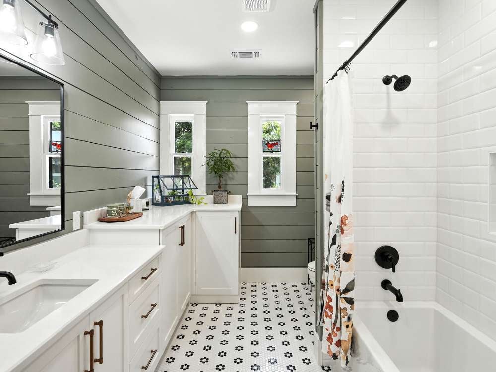 Bathroom remodel featuring subway tile and custom cabinetry by Hill Haven Homes in San Antonio Bathroom remodel featuring subway tile and custom cabinetry by Hill Haven Homes in San Antonio