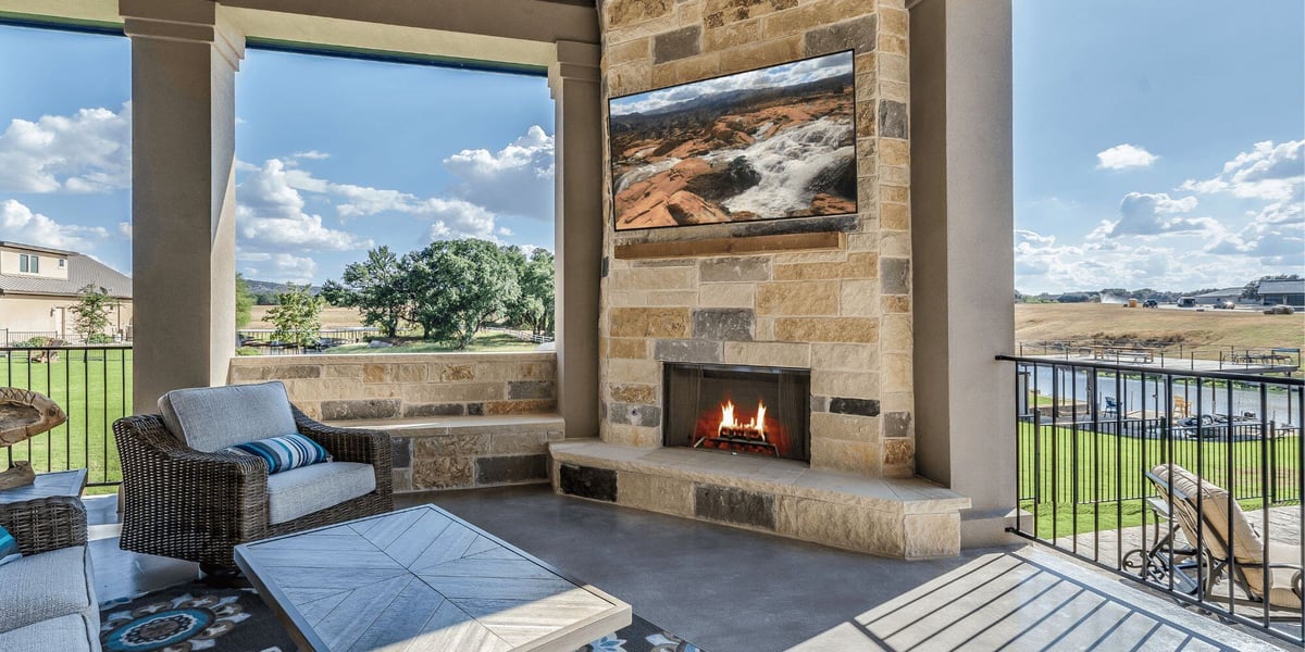 Stock Image of View From Covered Porch in San Antonio