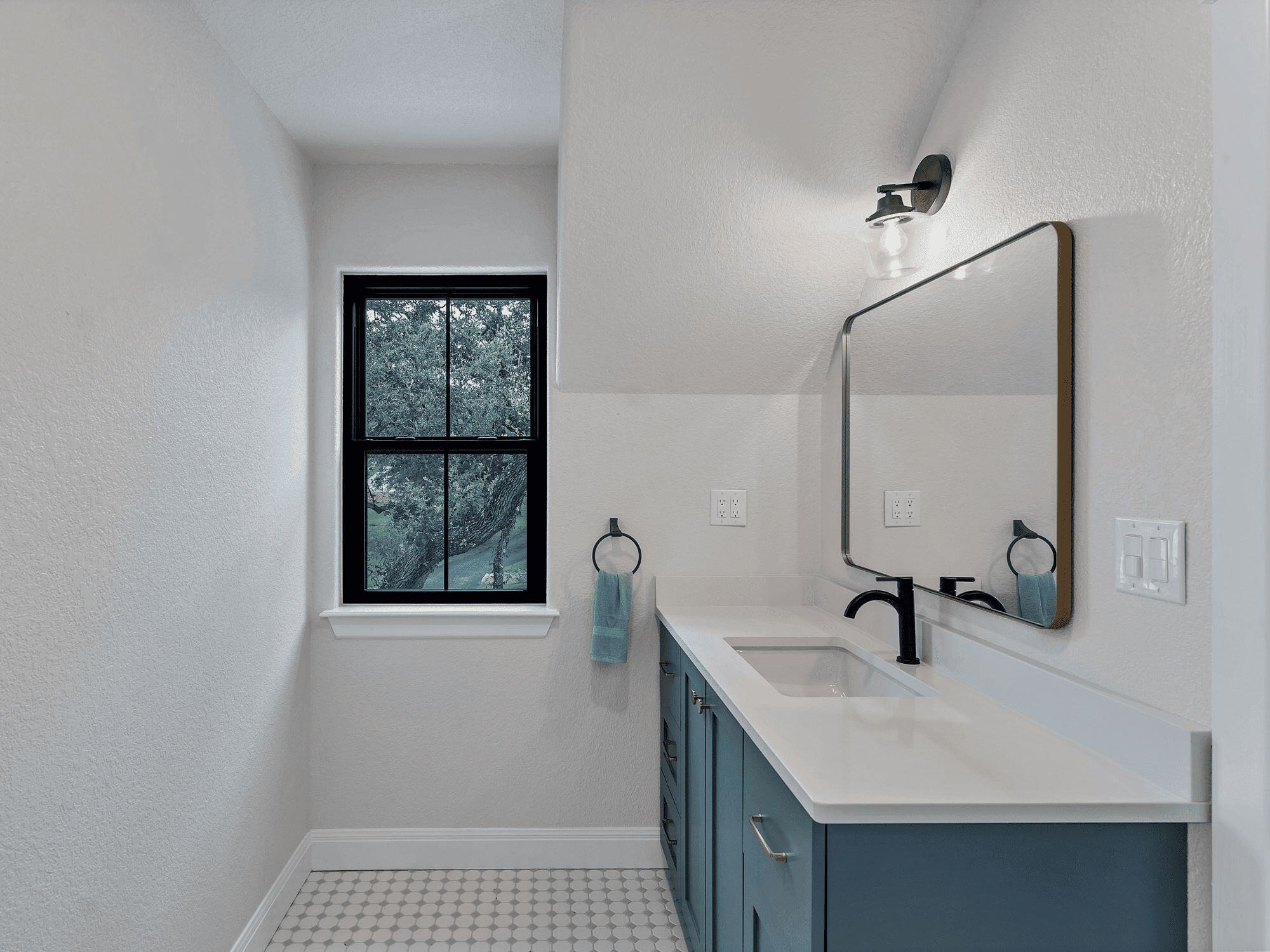 Modern Elegant Bathroom with Window in San Antonio