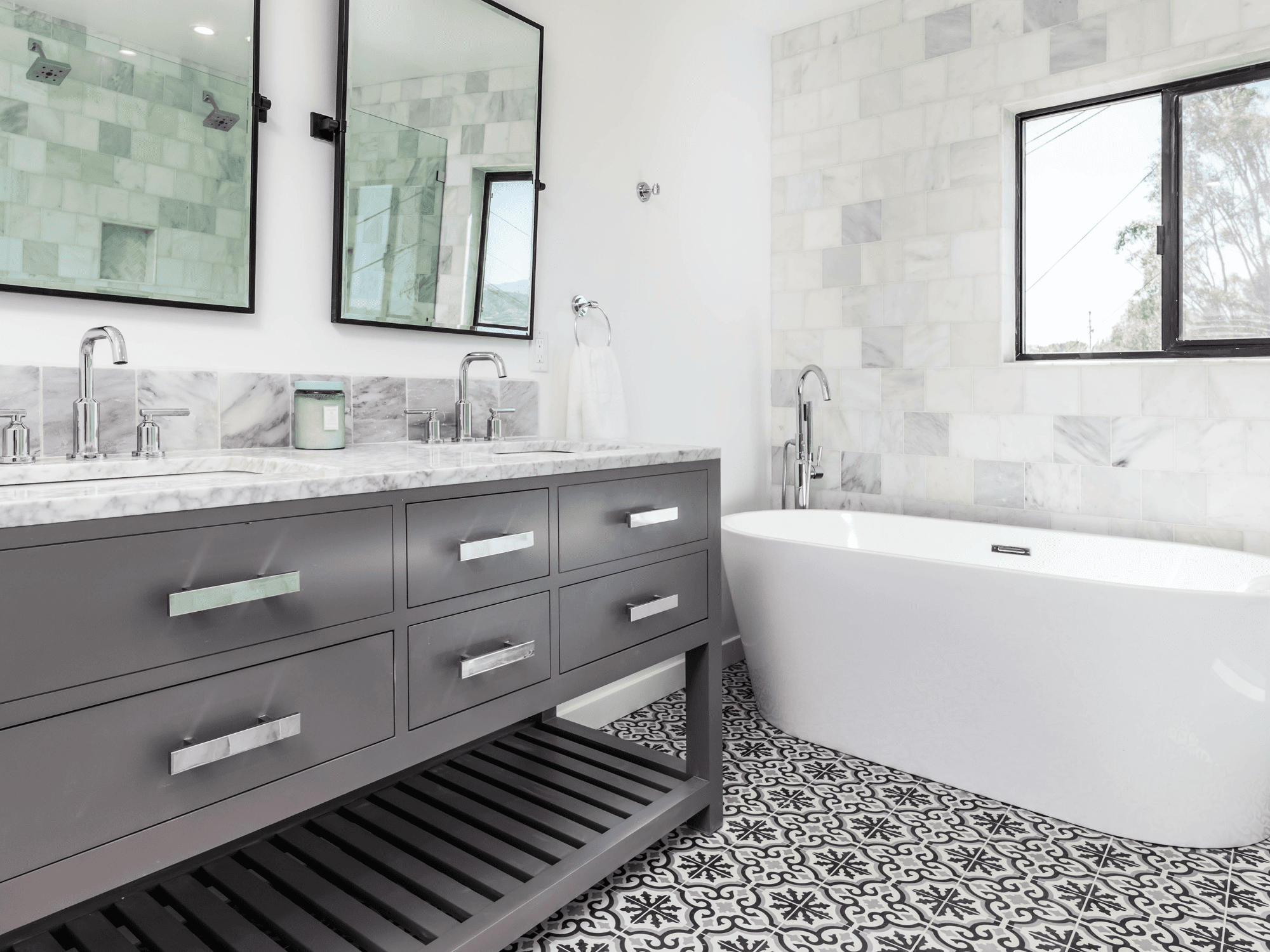 OCT 24 HH Stock Image of Bulverde Bathroom with Soaking Tub in Whole Home Remodel