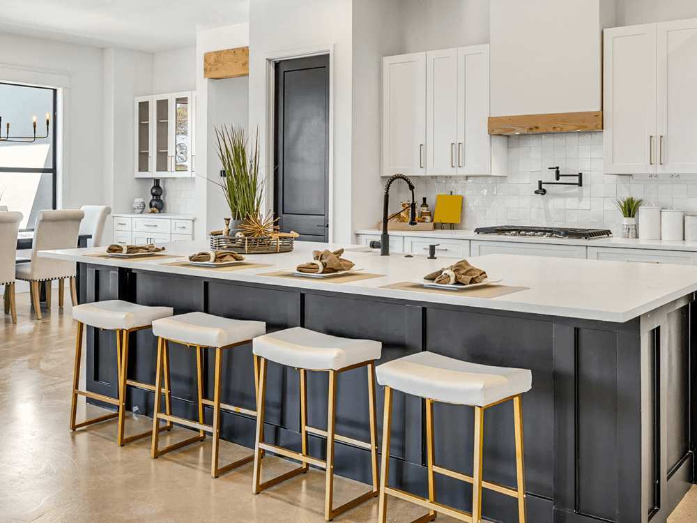 Spacious open kitchen remodel with large island by Hill Haven Homes in San Antonio