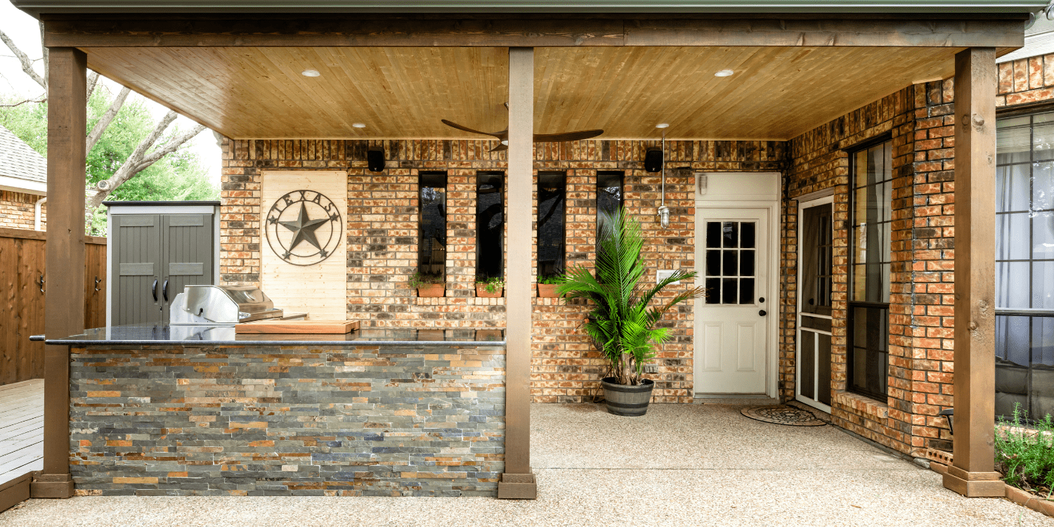 River Crossing Texas Outdoor Kitchen Under a Roof